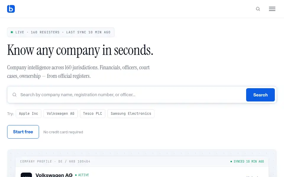Screenshot of b2bhint.com