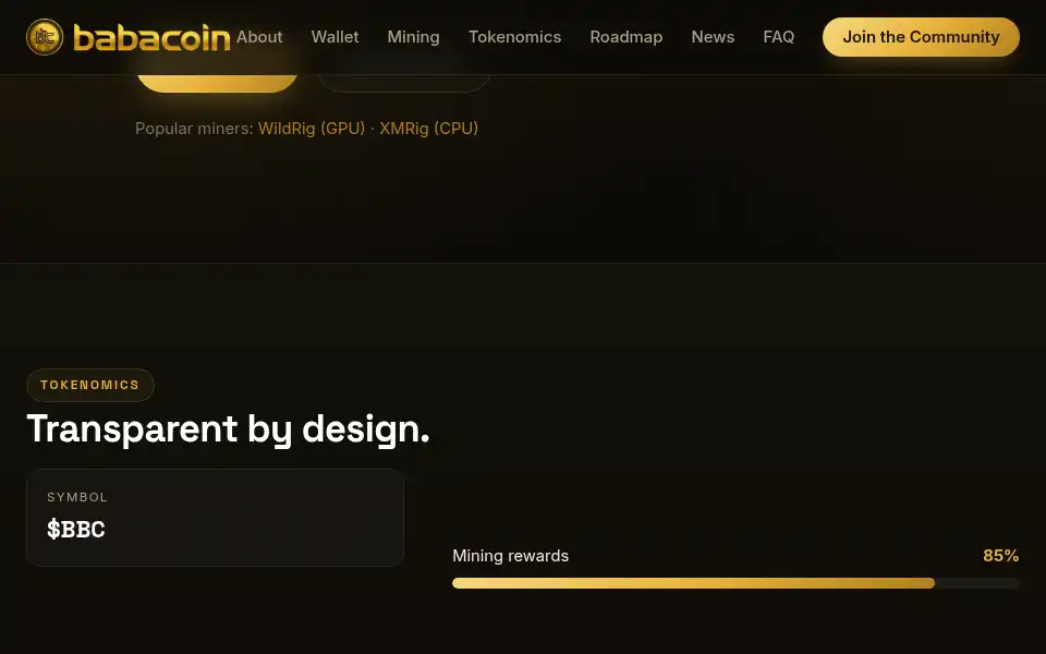 Screenshot of babacoin.network