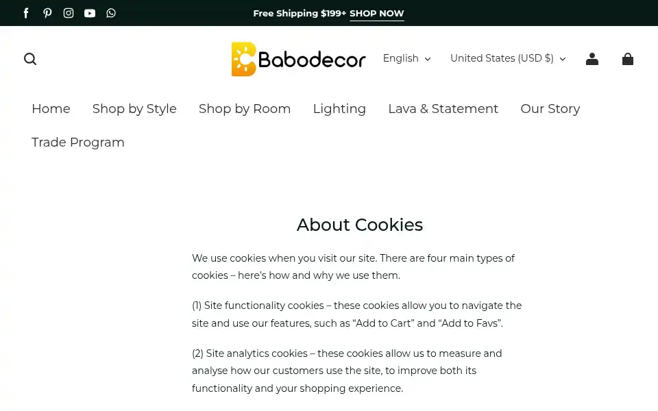 Screenshot of babodecor.com