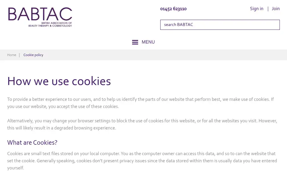 Screenshot of babtac.com