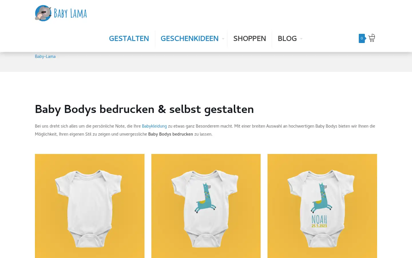 Screenshot of baby-lama.de