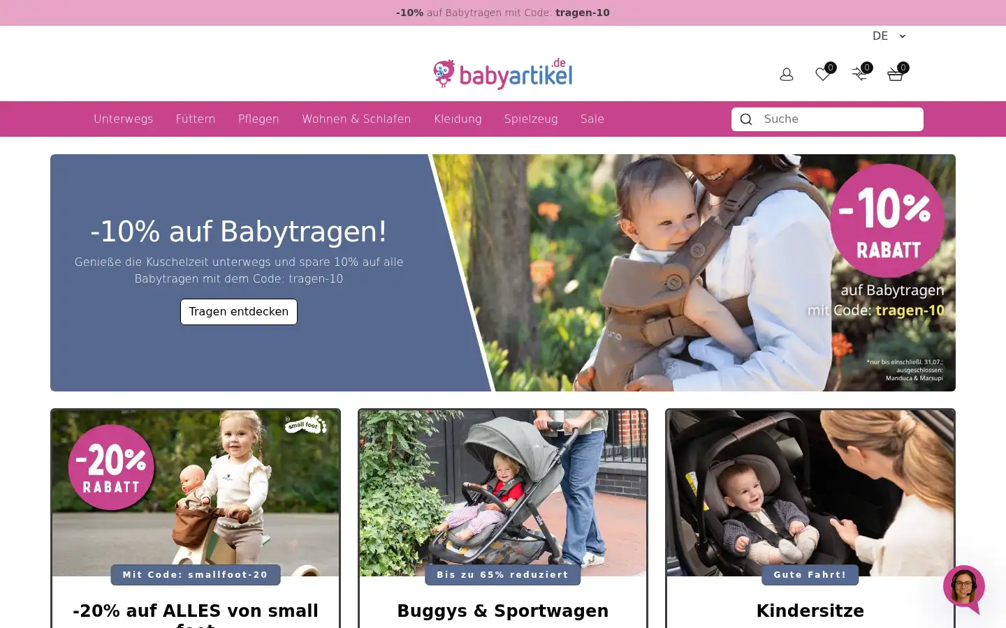 Screenshot of babyartikel.de