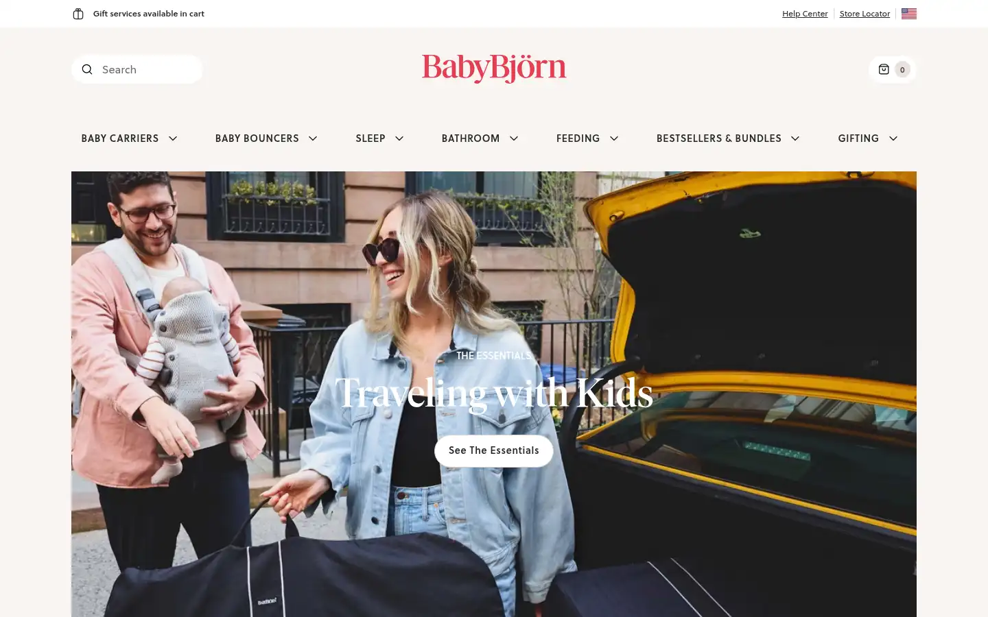 Screenshot of babybjorn.com