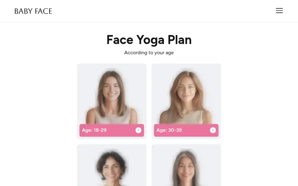 Screenshot of babyface.yoga