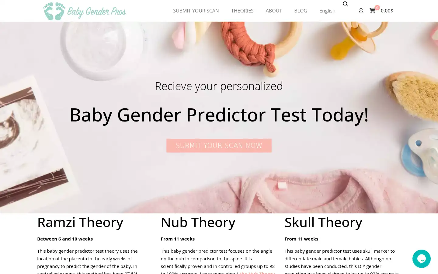 Screenshot of babygenderpros.com