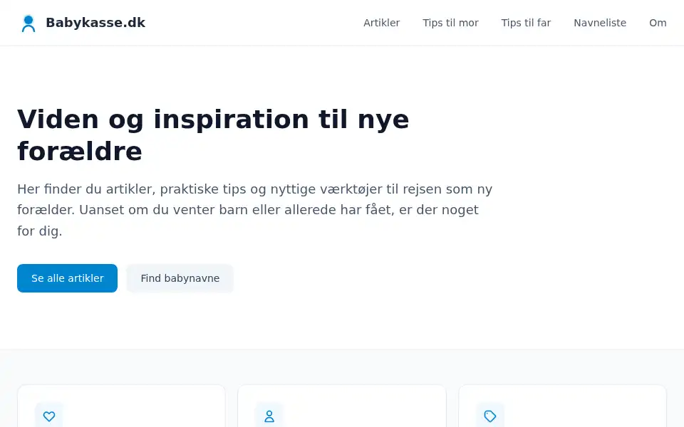 Screenshot of babykasse.dk