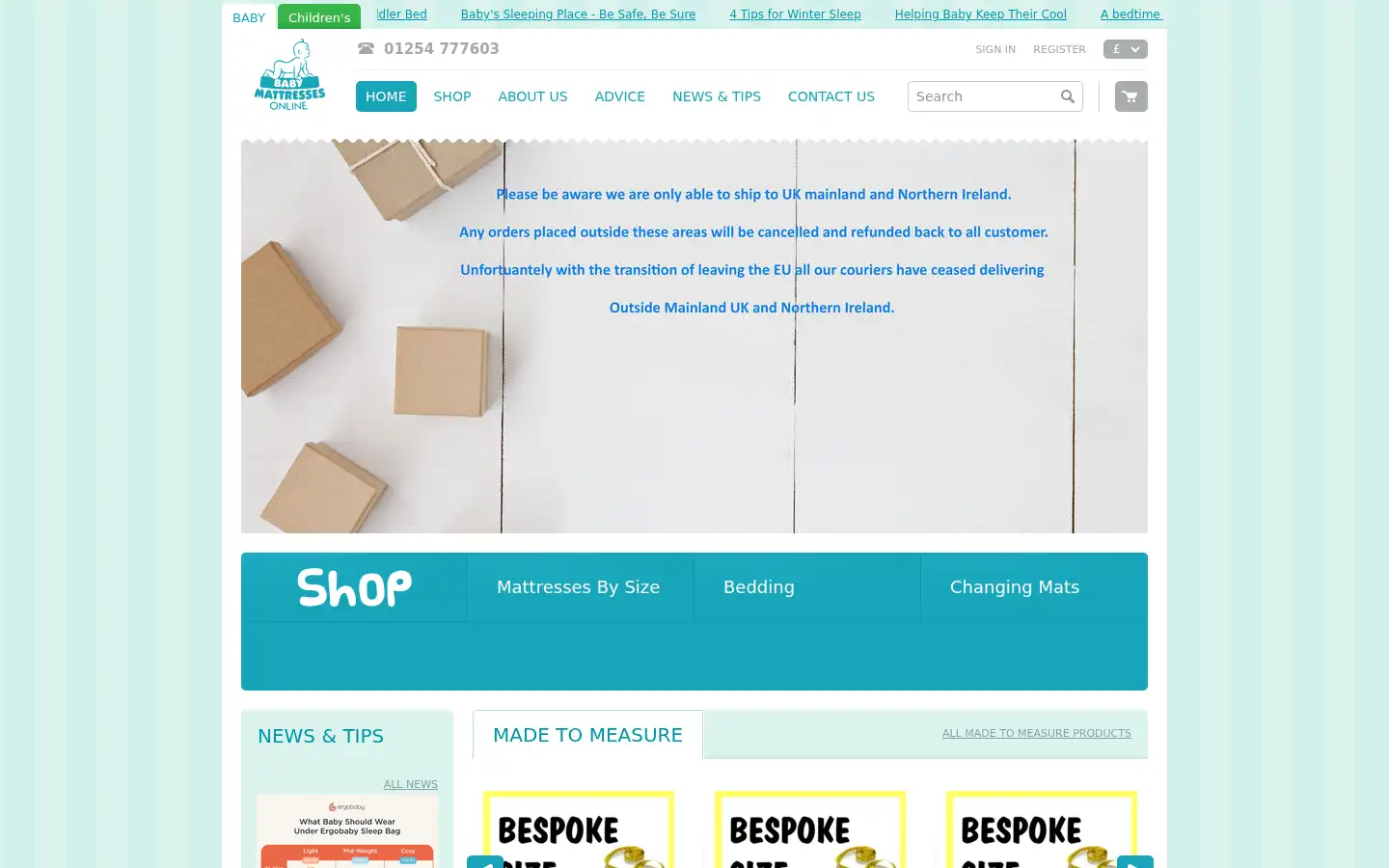 Screenshot of babymattressesonline.co.uk