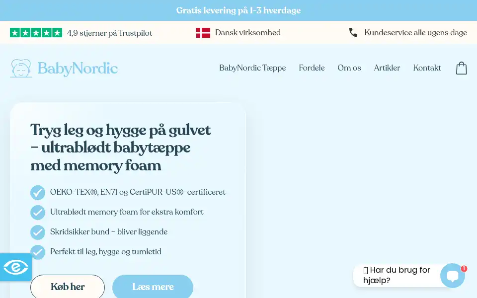 Screenshot of babynordic.dk