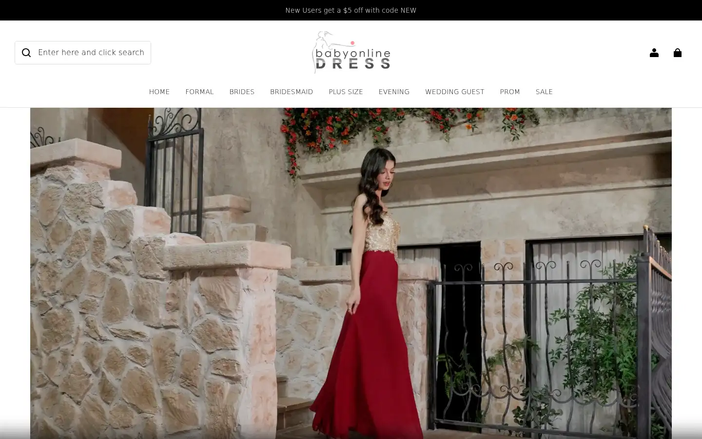 Screenshot of babyonlinedress.com