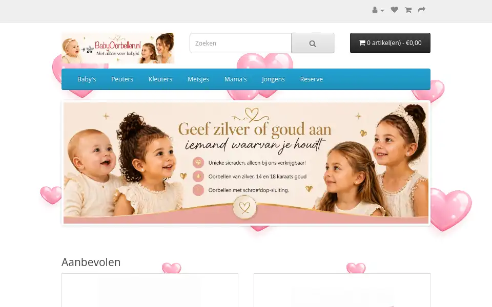 Screenshot of babyoorbellen.nl