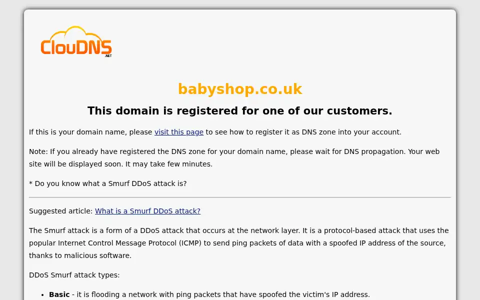 Screenshot of babyshop.co.uk