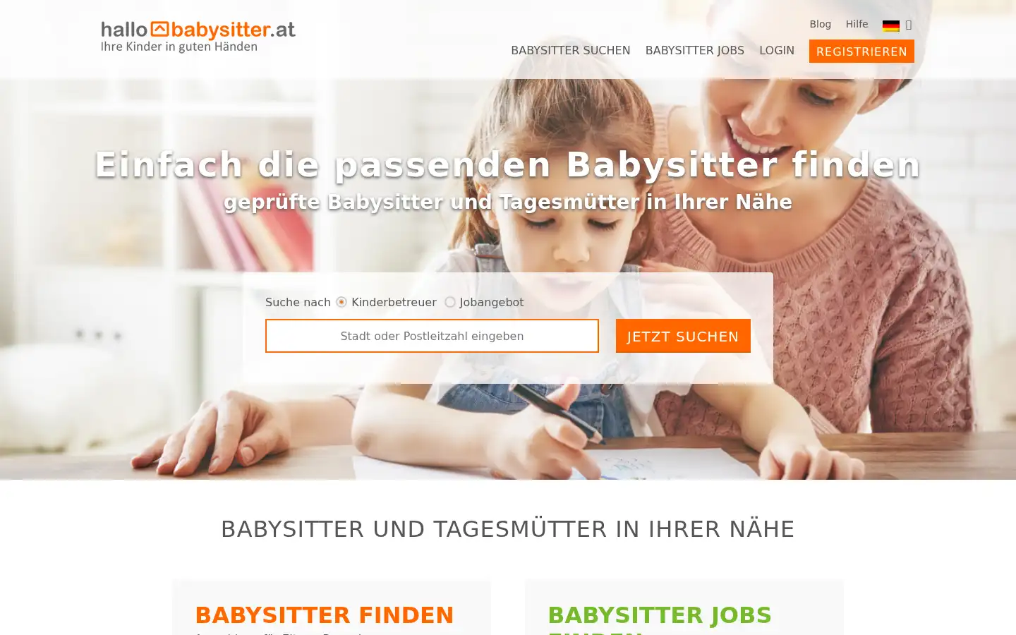 Screenshot of babysitter.at