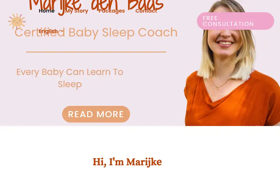 Screenshot of babysleepcoaching.com