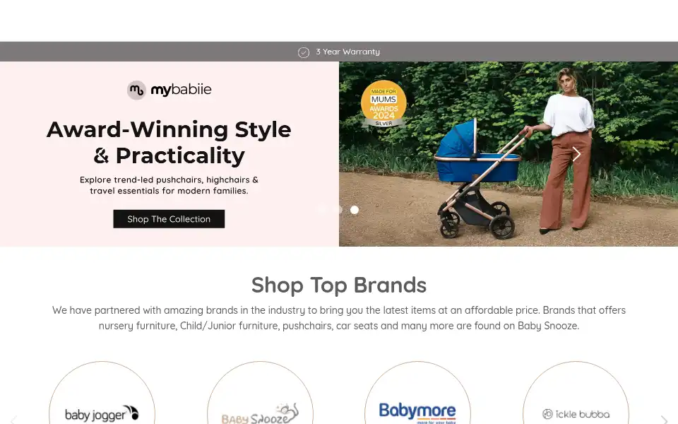 Screenshot of babysnooze.co.uk
