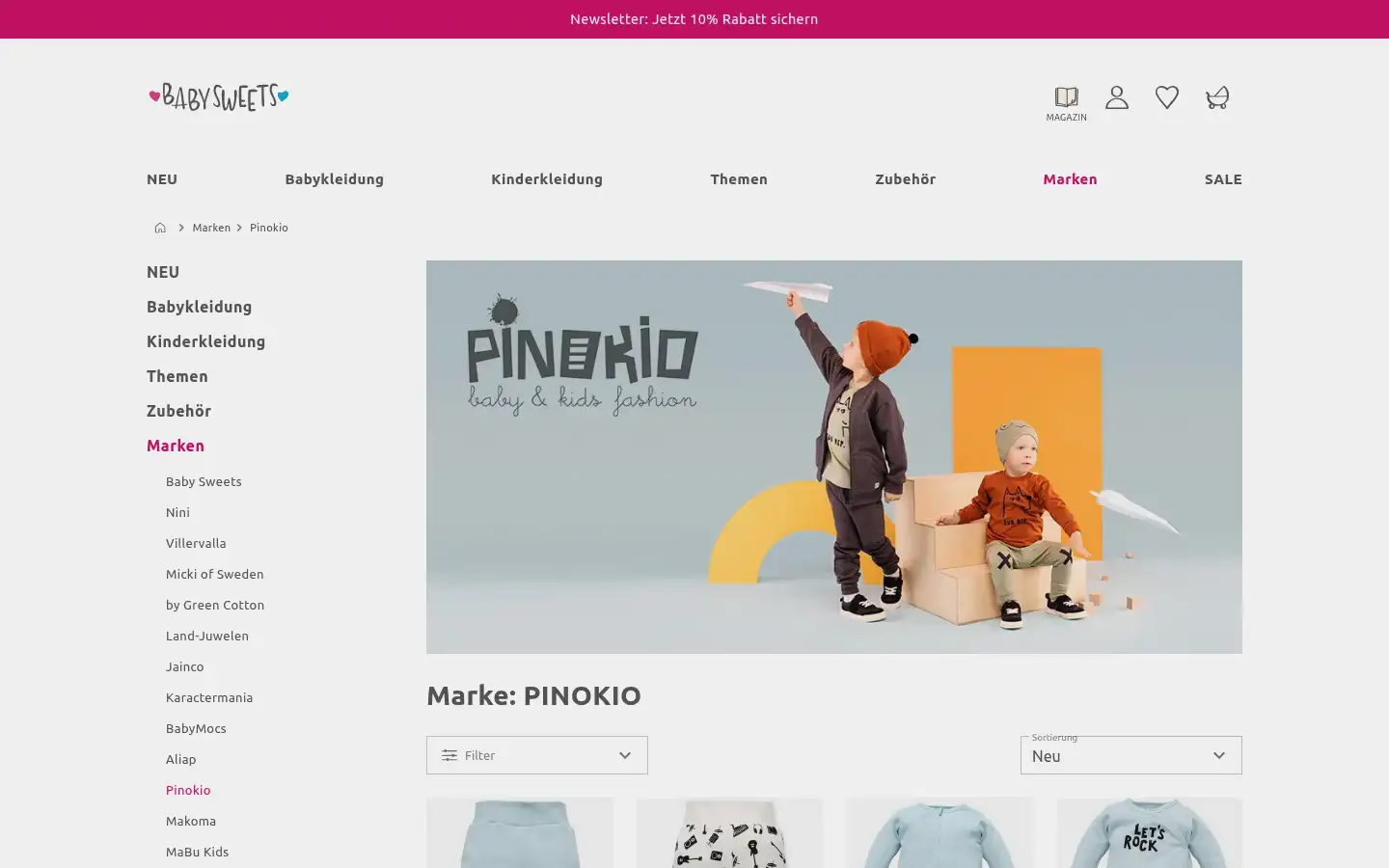 Screenshot of babysweets.de