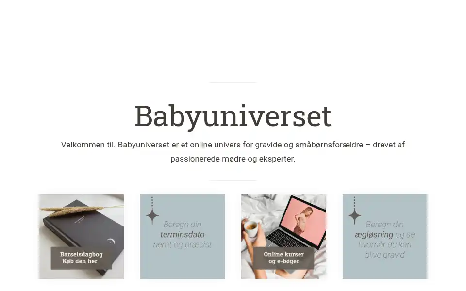 Screenshot of babyuniverset.dk