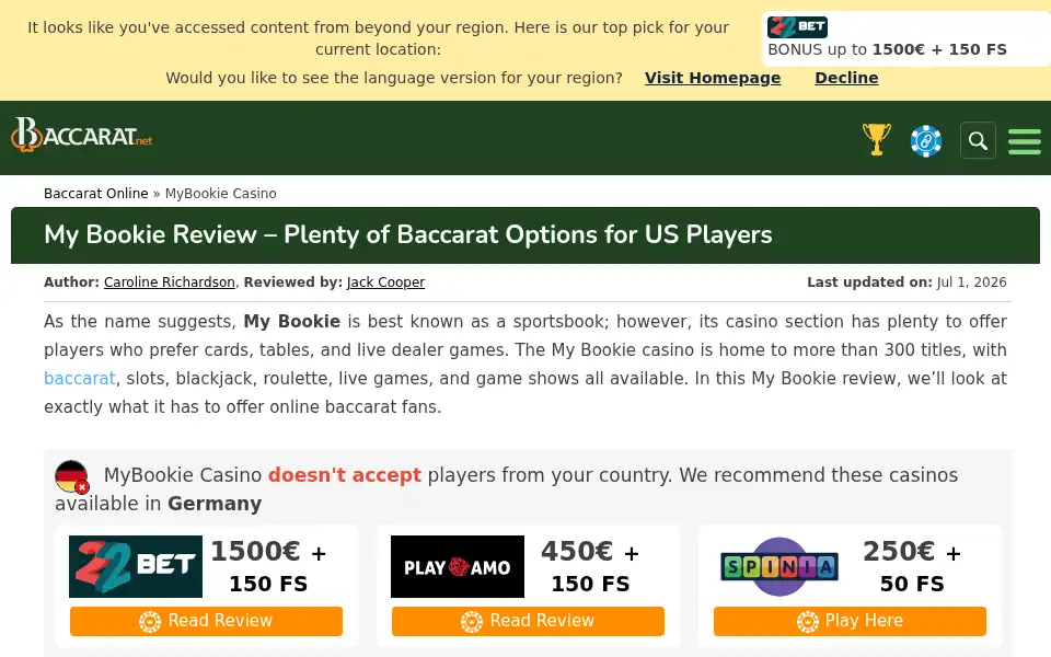 Screenshot of baccarat.net