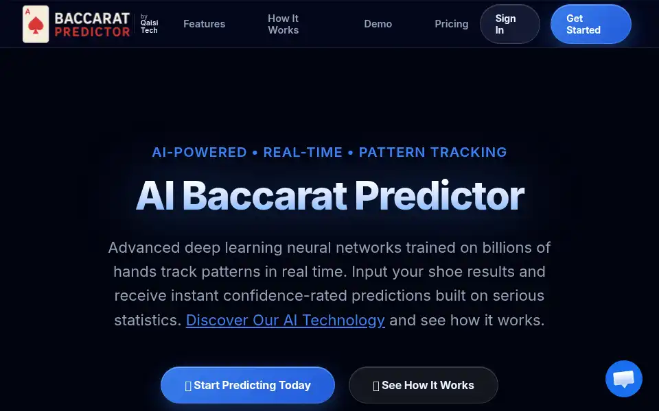 Screenshot of baccaratpredictor.com