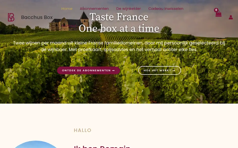 Screenshot of bacchusbox.nl