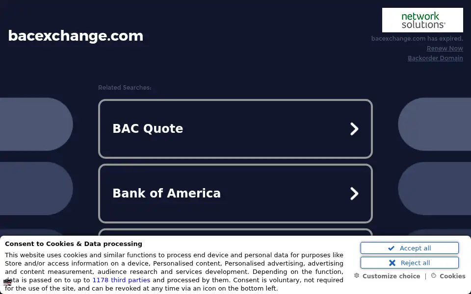 Screenshot of bacexchange.com