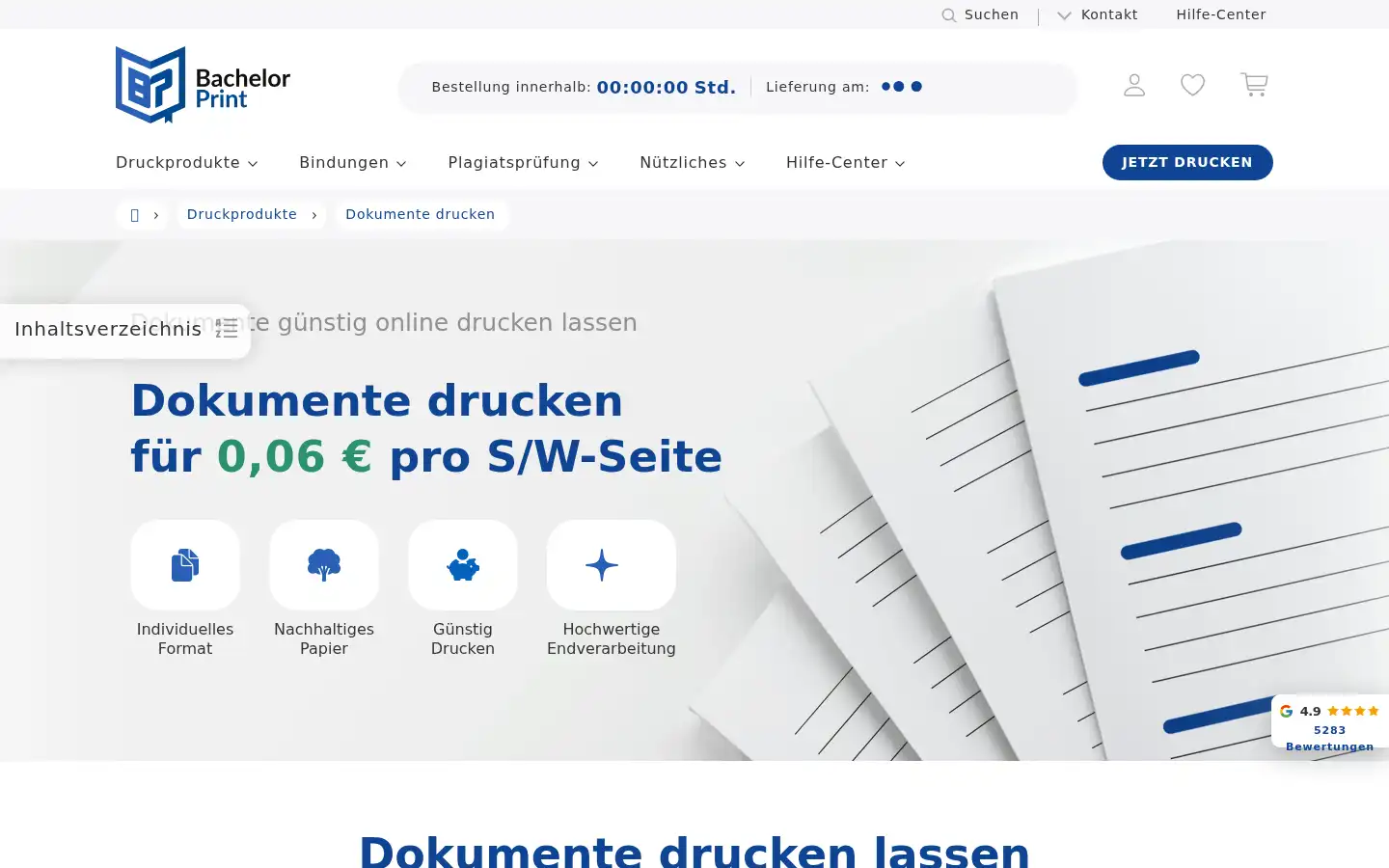 Screenshot of bachelorprint.de