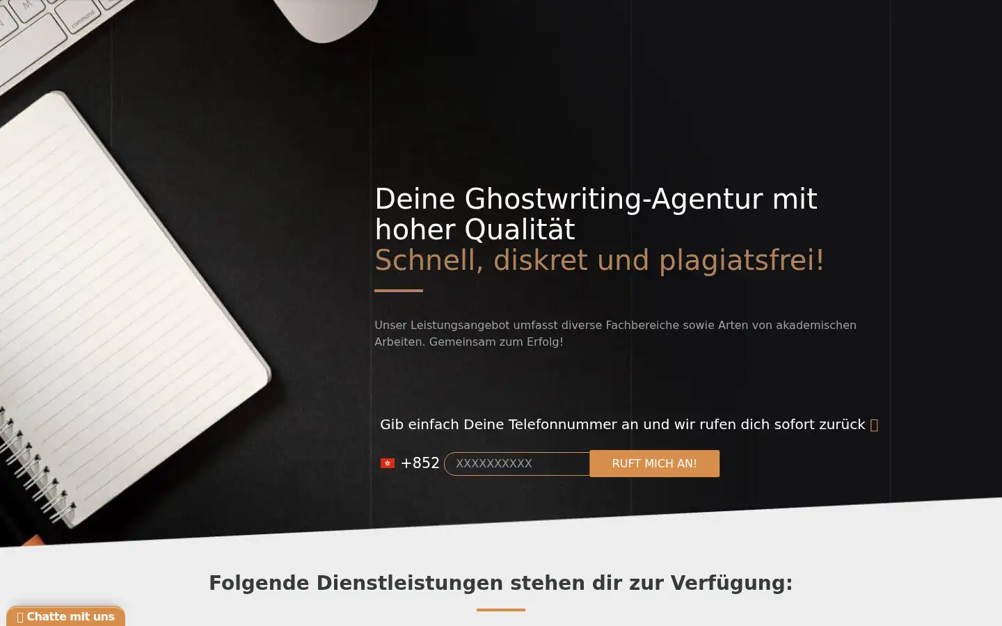 Screenshot of bachelorschreibenlassen.com