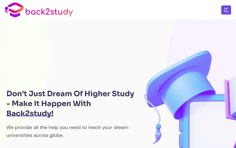 Screenshot of back2study.com