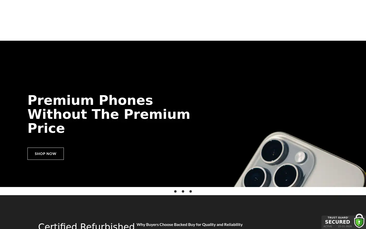 Screenshot of backedbuy.com