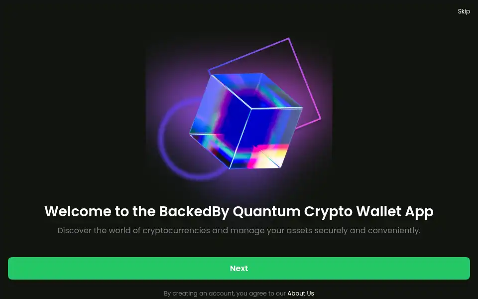 Screenshot of backedbyquantum.com