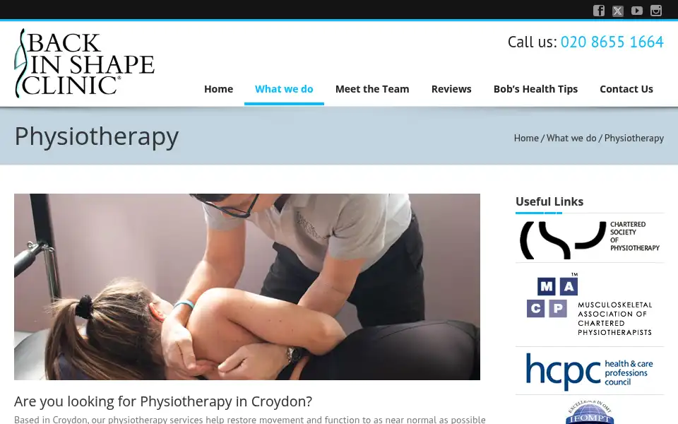 Screenshot of backinshape.co.uk