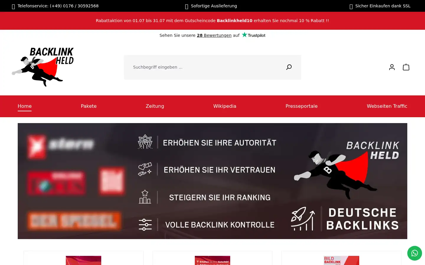 Screenshot of backlinkheld.de