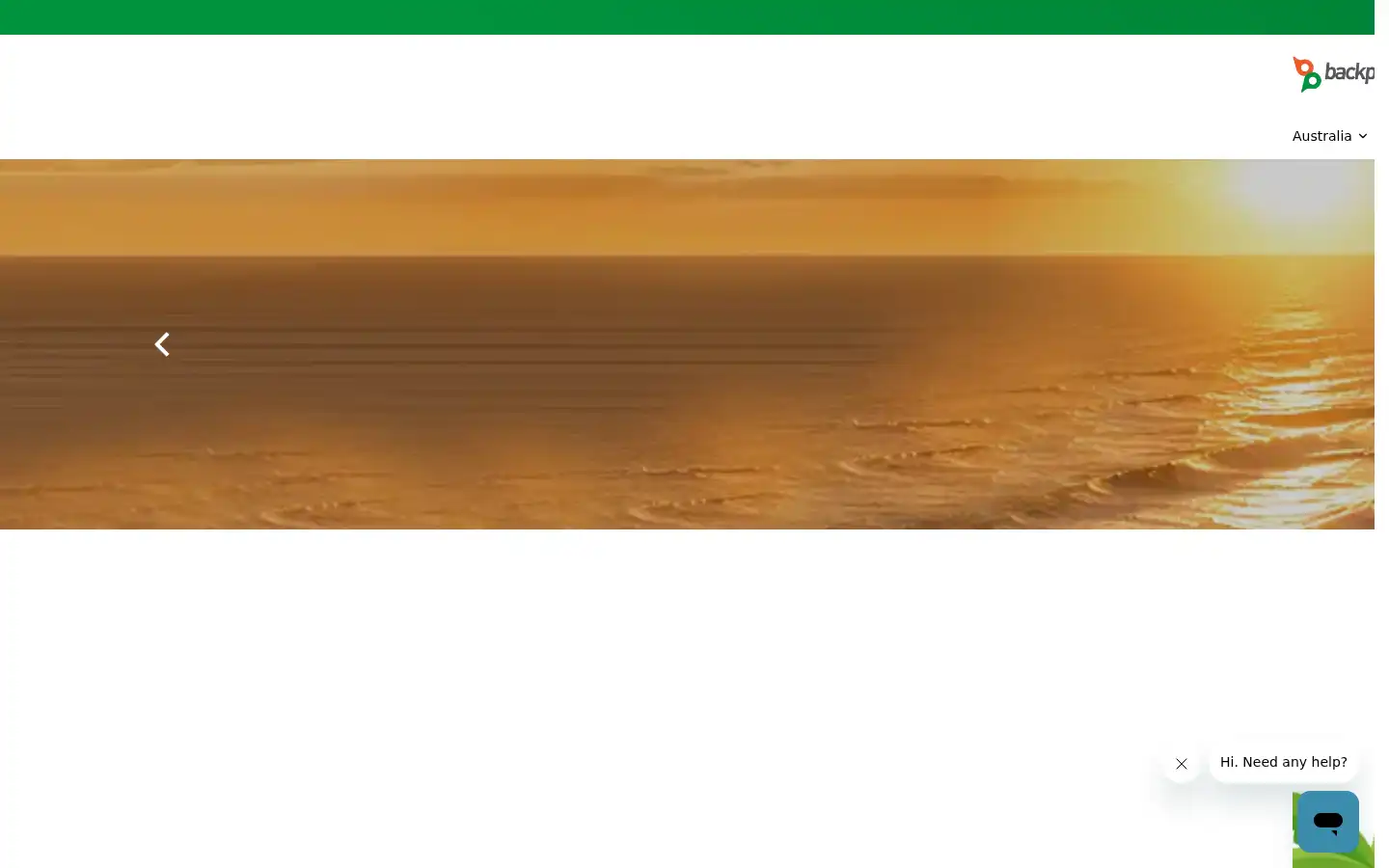 Screenshot of backpackerdeals.com