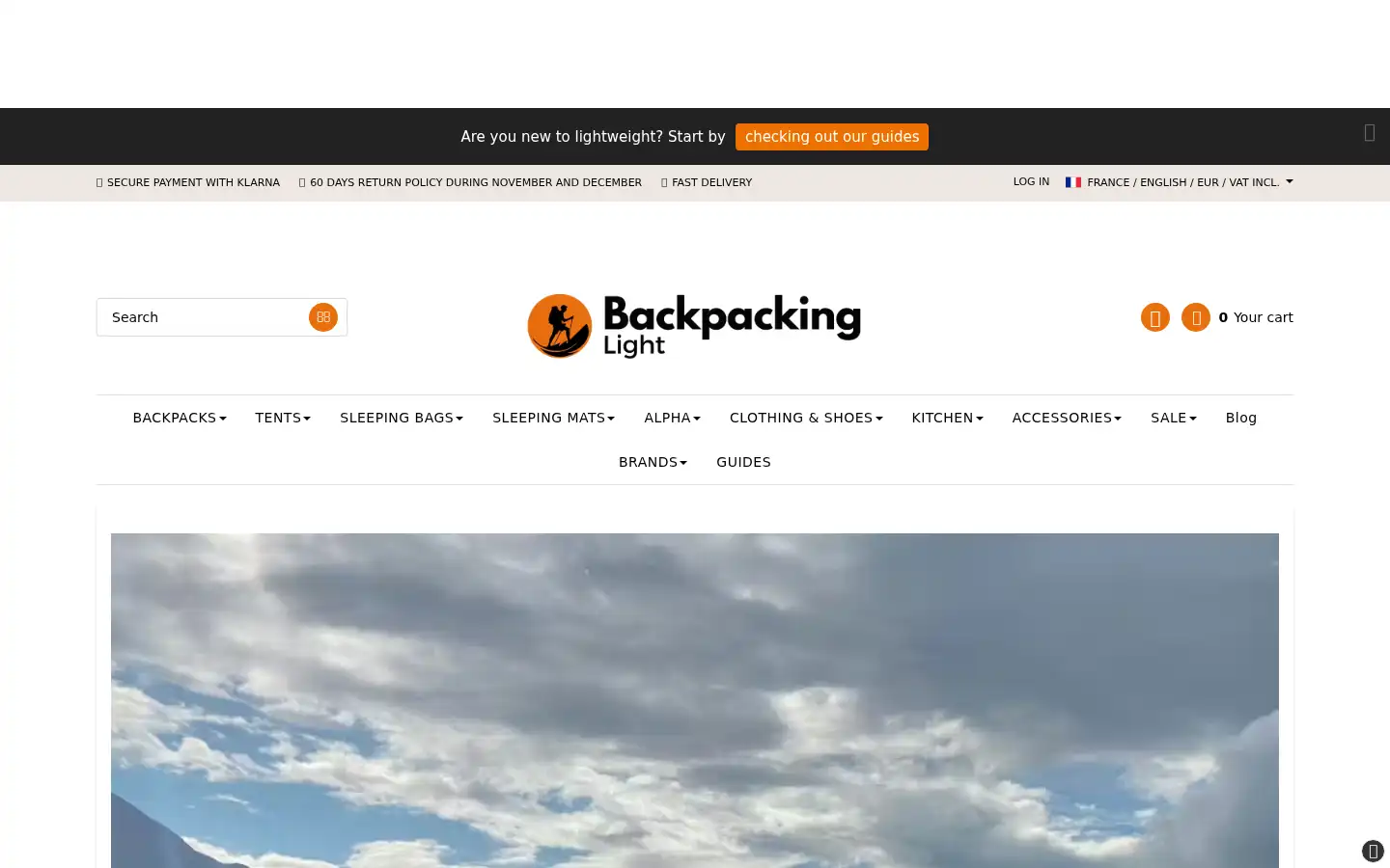 Screenshot of backpackinglight.dk