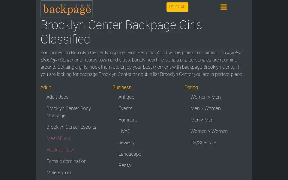 Screenshot of backpagealter.com