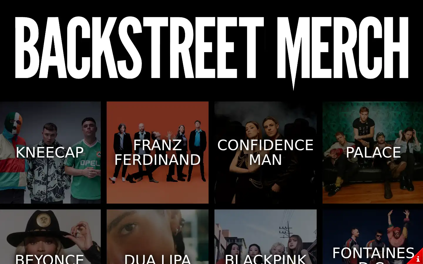 Screenshot of backstreetmerch.com