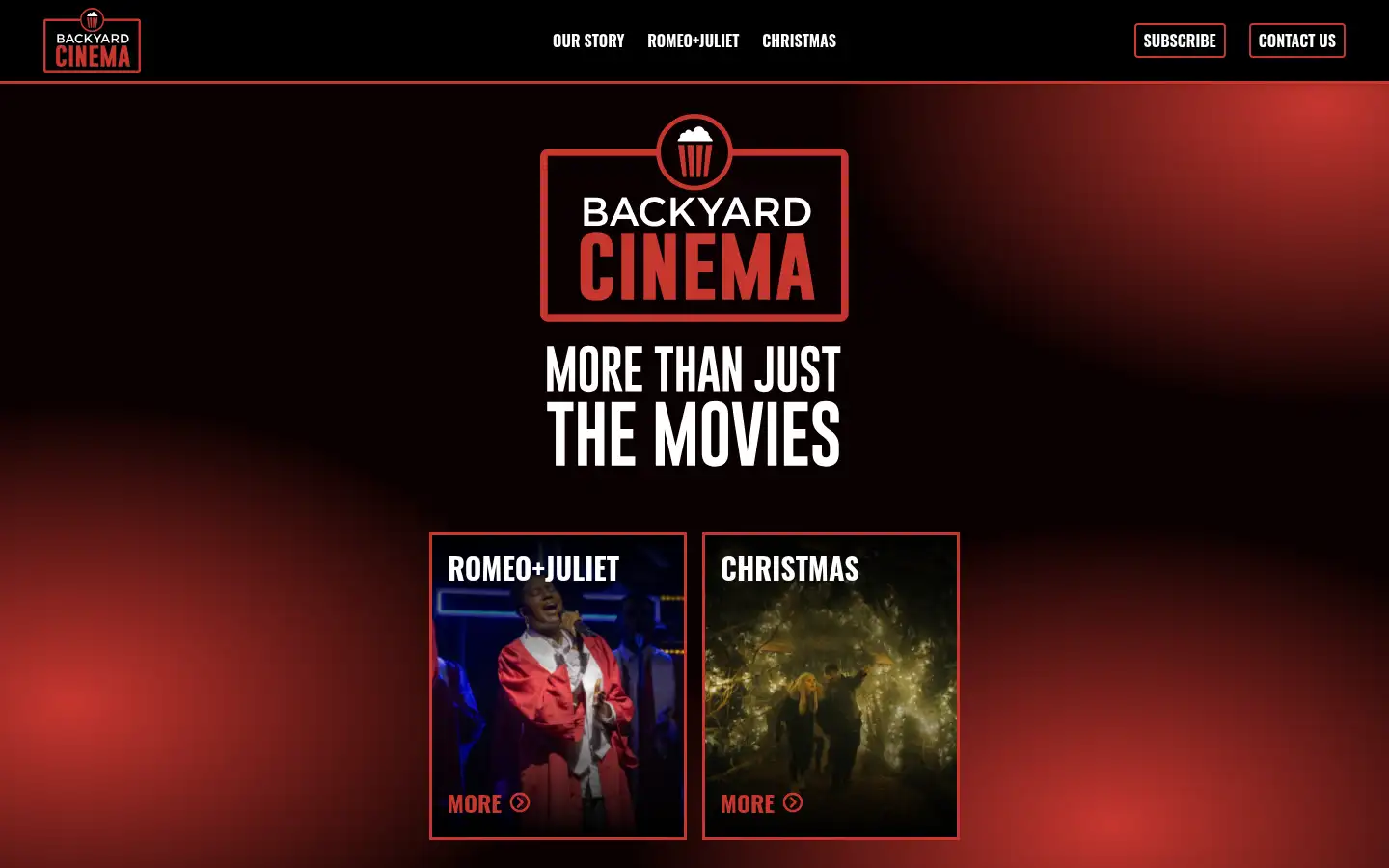 Screenshot of backyardcinema.co.uk
