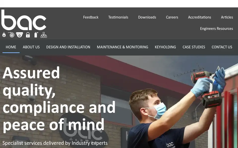 Screenshot of bacsecurity.com
