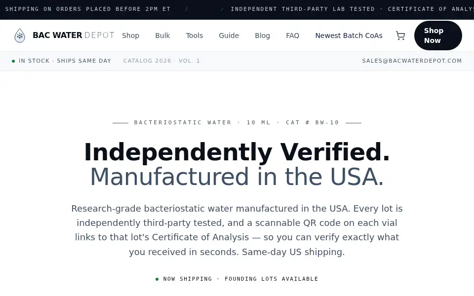 Screenshot of bacwaterdepot.com