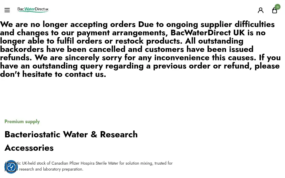 Screenshot of bacwaterdirect.co.uk