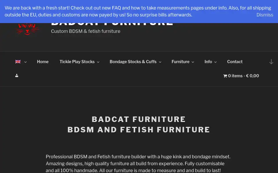 Screenshot of badcatfurniture.nl