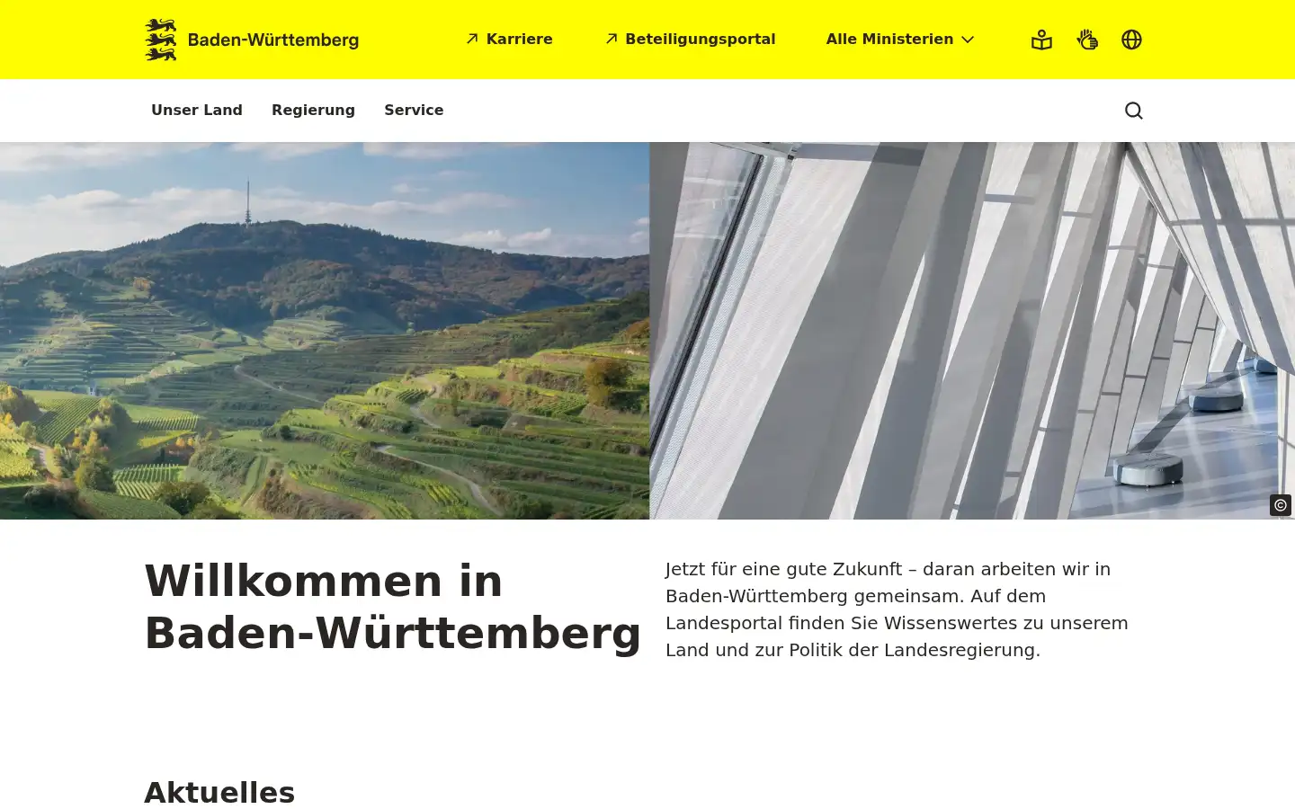 Screenshot of baden-wuerttemberg.de