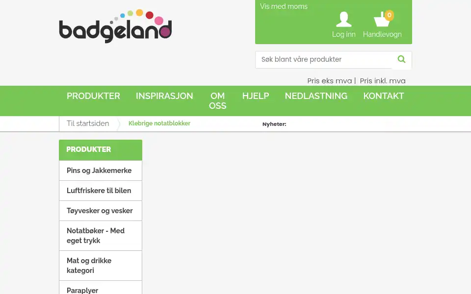 Screenshot of badgeland.no