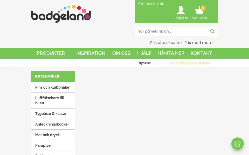 Screenshot of badgeland.se