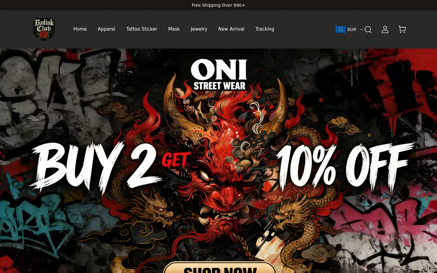 Screenshot of badinkclub.com