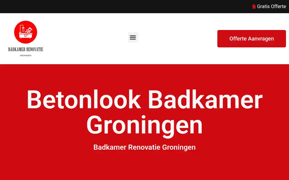 Screenshot of badkamerrenovatiegroningen.com