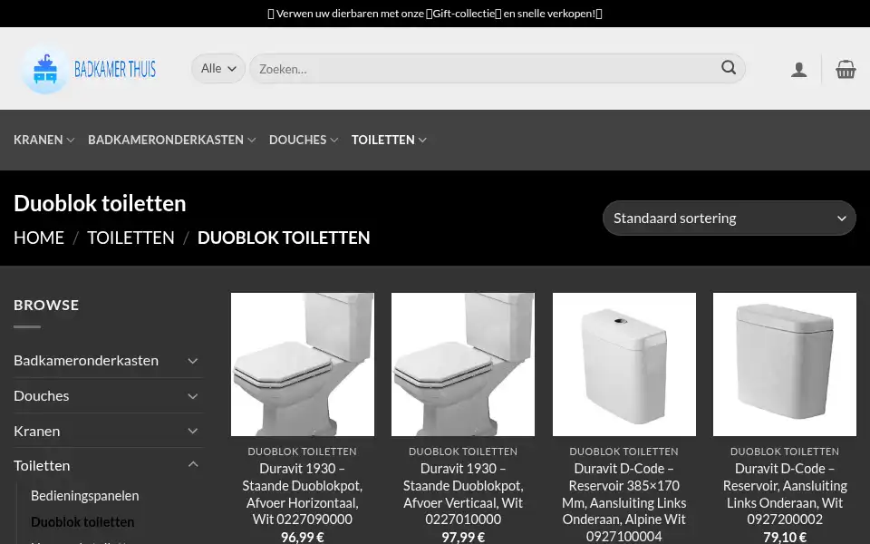 Screenshot of badkamerverkoop.com