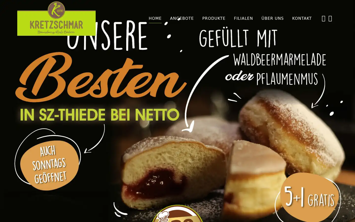 Screenshot of baeckerei-kretzschmar.de