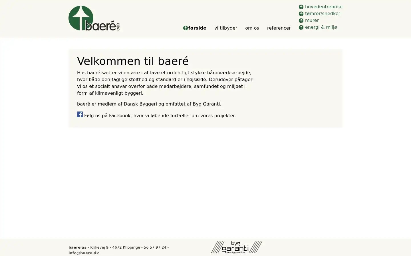 Screenshot of baere.dk