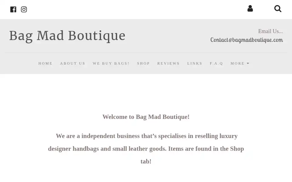 Screenshot of bagmadboutique.com