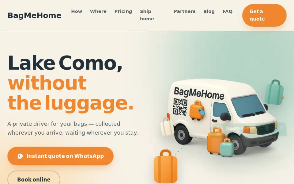 Screenshot of bagmehome.com